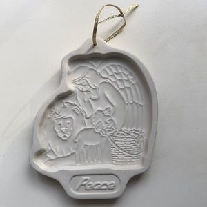 Longaberger Pottery “PEACE” Angel clay cookie mold